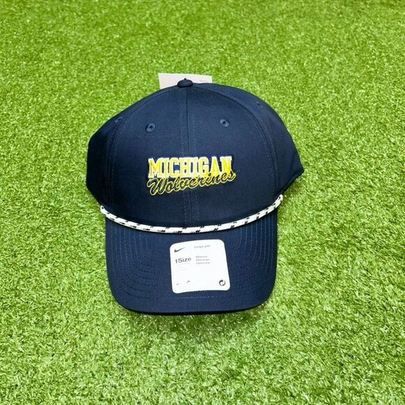 Nike Michigan Wolverines Blue Rope OSFA Hat NWT - Picture 1 of 5